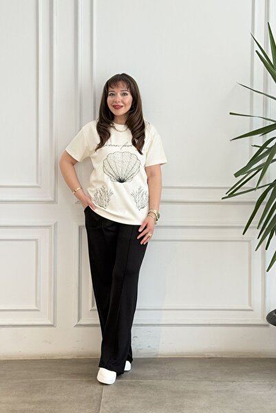 yb yağmur butik Σετ με κοντά μανίκια με κέντημα από πέρλες στρείδια