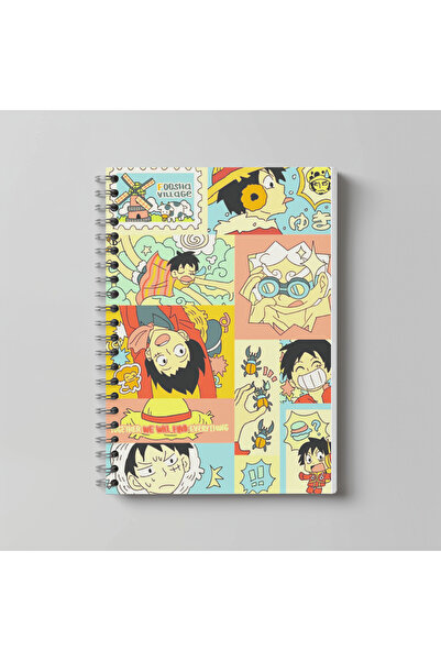 nihonwosekai Caiet Anime One Piece, format A4, 60 de coli, fără linii, cu imp...