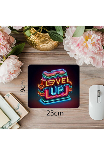 Empressco Mousepad neon stratificat Level Up - 19x23 cm 2 mm dreptunghiular i...