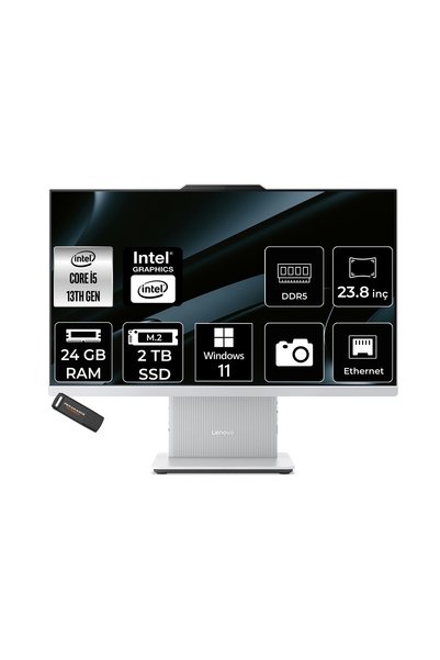 LENOVO IdeaCentre 24IRH9 i5 13420H 24GB 2TB SSD 23.8" FHD 100Hz W11H Gri All in One Bilgisayar
