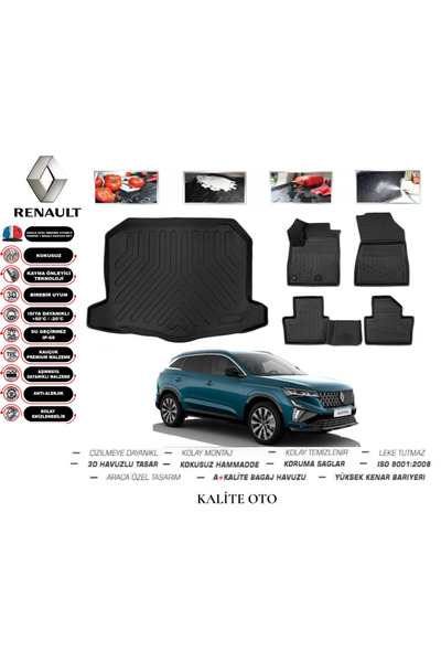 ko kaliteoto Renault Austral Mhev 2026 Model 4D Alt Bagaj Havuzu+Paspas Seti ...
