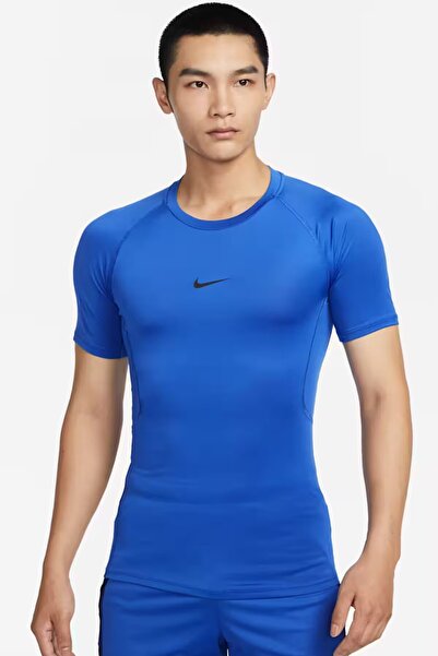 Nike Ανδρικό αθλητικό μπλουζάκι Pro Dri-Fit στενής εφαρμογής σε μπλε χρώμα