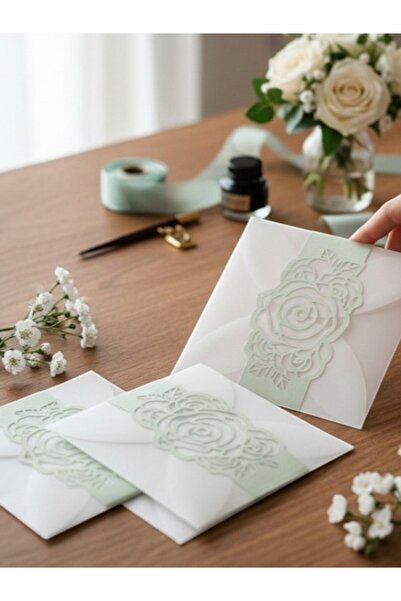 Armada Σετ 30 διαφανών διπλωμένων τετράγωνων φακέλων πρόσκλησης (10x10 εκ.) κ...