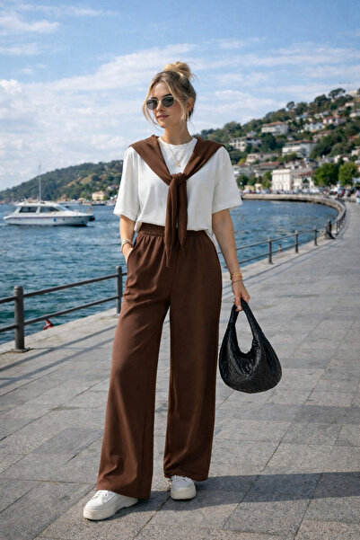 legends butik Γυναικείο Σετ από Ύφασμα Modal – Μπλουζάκι με δέσιμο μπροστά & ...