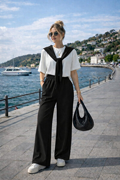 legends butik Γυναικείο Σετ από Ύφασμα Modal – Μπλουζάκι με δέσιμο μπροστά & ...