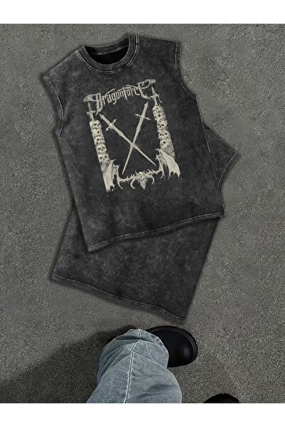 valeriae Ανδρικό αμάνικο μπλουζάκι της σειράς Premium με vintage εφέ και άνετ...