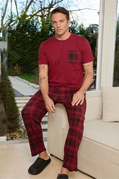 FORMO PREMIUM Ανδρικό σετ πιτζάμες με κοντό μανίκι και τσέπες, από 100% φυσικ...