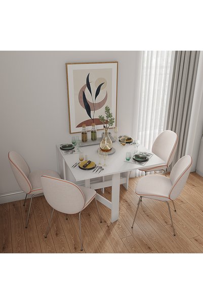 Ankara Orman Ürünleri Pratik Katlanır - Açılır Kapanır Dikdörtgen Mutfak Yemek Çalışma Masası - 145 cm x 90 cm - %100 MDF