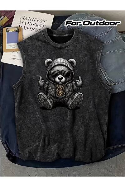 valeriae Ανδρικό αμάνικο μπλουζάκι της σειράς Premium με vintage εφέ και άνετ...