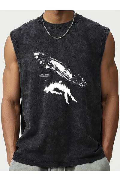 valeriae Ανδρικό αμάνικο μπλουζάκι της σειράς Premium με vintage εφέ και άνετ...