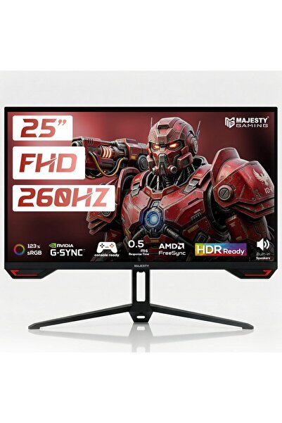 majesty شاشة ألعاب 24.5" FHD | 210Hz | 0.5ms | G-SYNC | HDR | 123% sRGB | IPS...