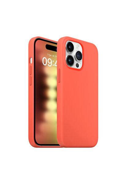 Buff iPhone 15 Pro Rubber Fit Kılıf - Nektarin Turuncu