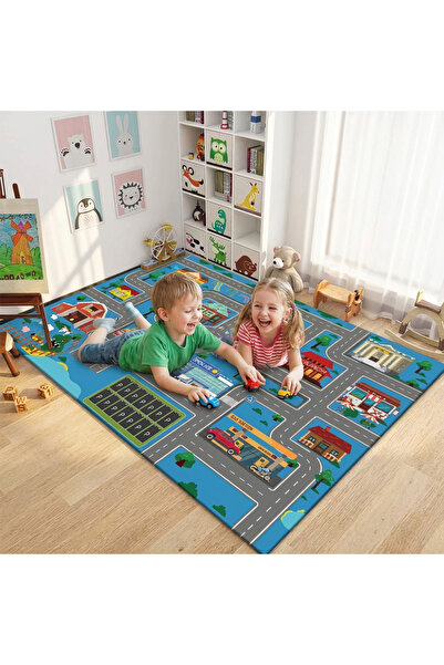 Destello ®   Χαλάκι παιχνιδιού με σχέδιο πόλης και χώρου στάθμευσης αυτοκινήτ...