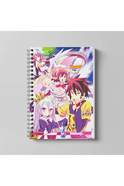 nihonwosekai Caiet Anime No Game No Life, format A4, 60 de coli, fără linii, ...