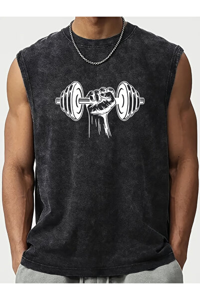 valeriae Ανδρικό αμάνικο μπλουζάκι της σειράς Premium με vintage εφέ και άνετ...