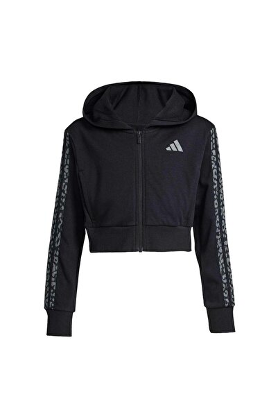 adidas سترة Jg An 3S Ft Fz للأطفال اليومية KB6985 باللون الأسود