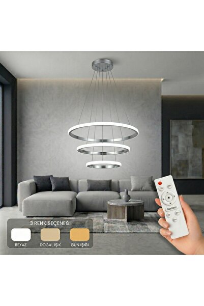 AvizeGO Rizon 3’lü LED Sarkıt Avize 3 Renk Kumandalı