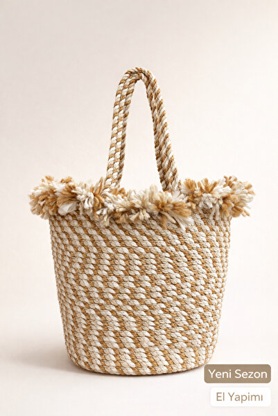 MaVaux Serena Χειροποίητη Ψάθινη Πλεκτή Τσάντα για Καθημερινή Χρήση Κομψή Γυν...