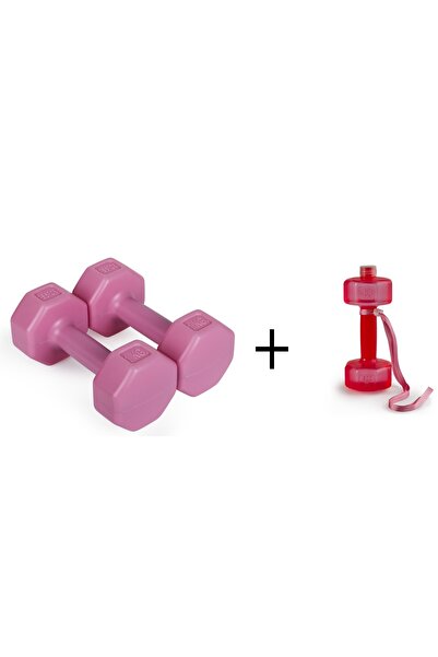PS SPOR 1KG Pembe Renk Dambıl Set ve Yeni Nesil Dambıl Şekilli Pembe Suluk(50...