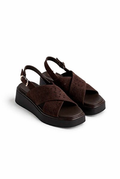 nope21shoess Nancy Brown Genuine Leather Sandals