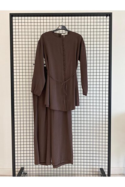 Armine TREND طقم تونيك بأزرار مفصلة وبنطلون واسع الساق