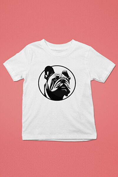 English Bulldog - Baskılı Unisex Beyaz Çocuk Tişört - T-Shirt CT007