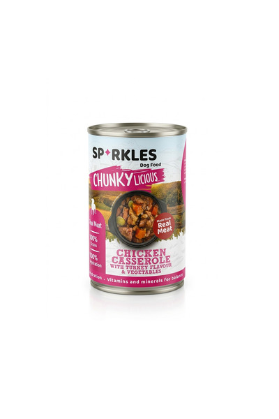 SPARKLES طعام كلاب بنكهة الدجاج مع الديك الرومي والخضروات (400 جرام) |   لحم ...
