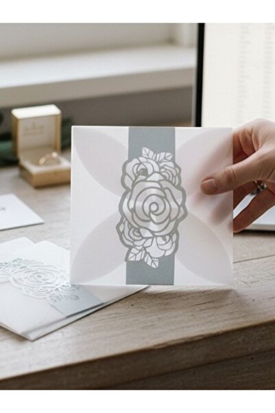 Armada Σετ 30 διαφανών τετράγωνων φακέλων πρόσκλησης (10x10 εκ.) και γυαλιστε...