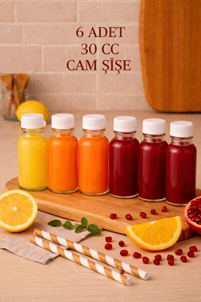 Tanemce 6 Pieces Transparent Glass Bottle with Leak-Proof White Plastic Cap C...