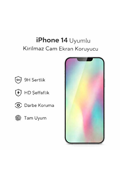 Avcı Teknoloji Market iPhone 14 Compatible Shatterproof Glass Screen Protecto...