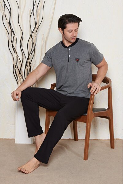 Pyjama Familya Men's Short Sleeve Cotton Pajamas Set