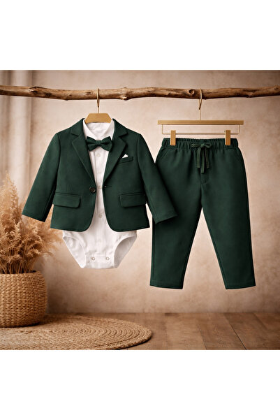 Bebelul Κομψό πράσινο βρεφικό αγορίστικο φόρμα από πετσέτα