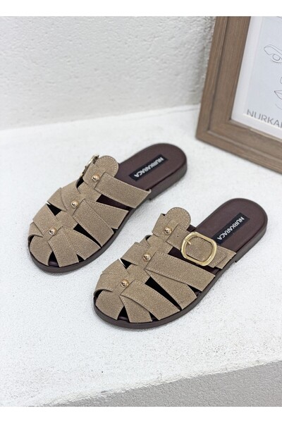 NUR KARACA Y-0021 ΠΑΝΤΟΦΛΕΣ Επίπεδη σόλα SABO ΓΥΝΑΙΚΕΙΕΣ ΜΕ ΛΕΠΤΟΜΕΡΕΙΑ ΤΡΟΚ ...