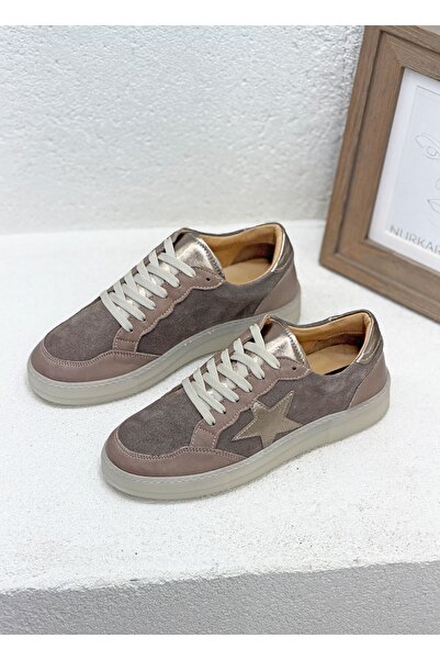 NUR KARACA 26Y-055-7076 Yani Star Detail Genuine Leather Daily Sneaker Sports...