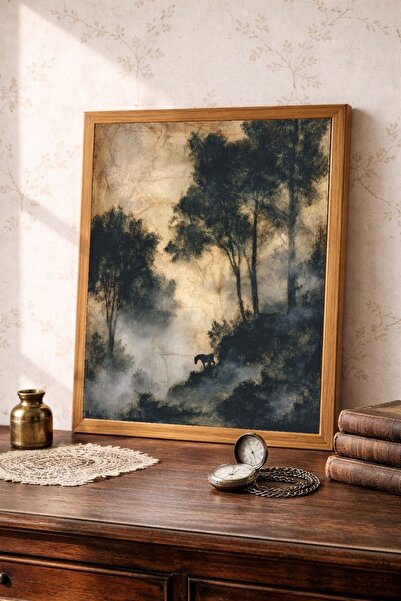 Tuba Decor Tablou cu ramă dintr-o singură bucată din lemn, serie vintage