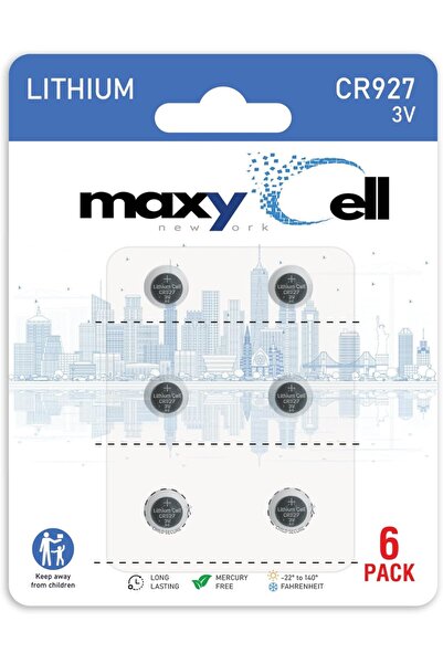 Maxycell 6 Adet CR927 Lityum Düğme Pil 3V DL927 CX927 ECR927 GR927 BR927