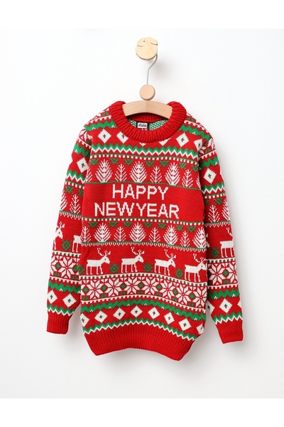 MiniKids Pulover Happy New Year HNY rosu
