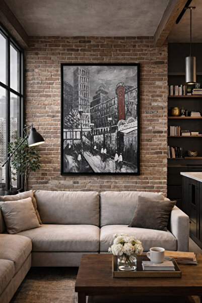 ELA SANAT EVİ ORJİNAL YAĞLI BOYA ŞEHİR MANZARASI