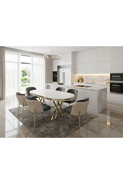 ÜNALMIŞ Mutfak Yemek Masa Sandalye Takımı Lüx Quality 90x170 MDF LAKPANEL (1M...