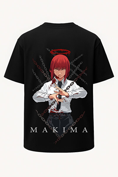 nirvoda Υπερμεγέθη μπλουζάκι με στάμπα Makima Chainsaw Man - Μεγάλη στάμπα - ...