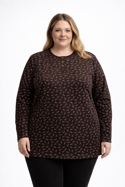 Mutlu City Μπλούζα από χτενισμένο βαμβάκι για μαμάδες μεγάλου μεγέθους 4805