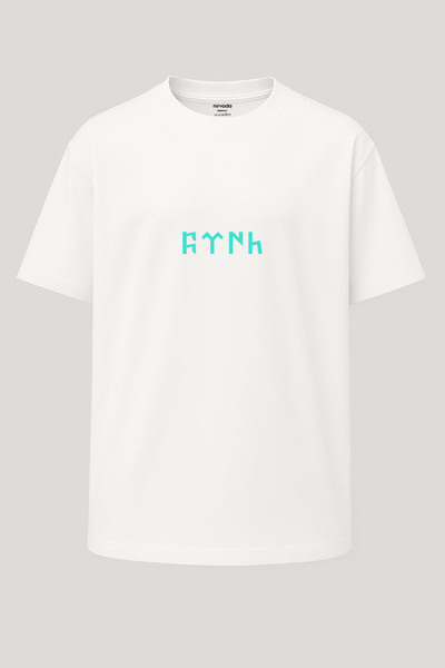 nirvoda Υπερμεγέθη μπλουζάκι Göktürkçe με τουρκική στάμπα σε τιρκουάζ χρώμα -...