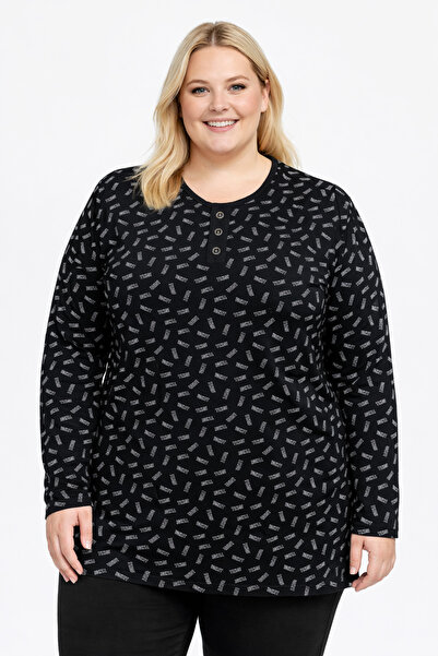 Mutlu City Μπλούζα από χτενισμένο βαμβάκι για μαμάδες μεγάλου μεγέθους 4805