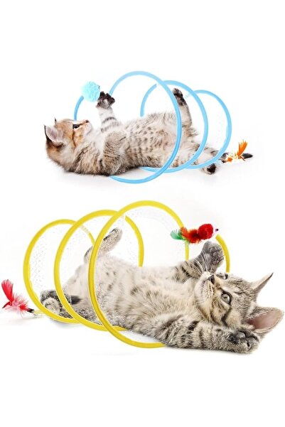 Melby Evcil Hayvan Kıvrımlı Spiral Model Kedi Oyun Tüneli 65*25 cm