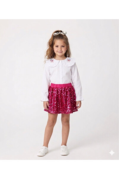 Leni Kids Sequined Skirt Embroidered Blouse Girls' Set