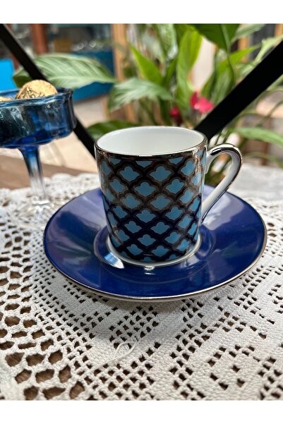 Vintage Decorium Tiryaki Serisi Porselen Türk Kahvesi Fincanı ve Tabağı – Lac...