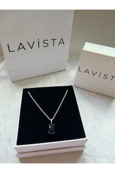 Lavista Silver Mavi Taşlı Gümüş Kolye