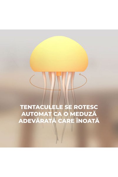 TRUE MARK - Lampă Jellyfish cu Meduze Plutitoare: Relaxare și Magie în Culori RGB