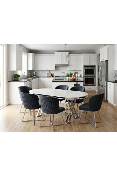 ÜNALMIŞ Mutfak Yemek Masa Sandalye Takımı Lüx Quality 90x170 MDF LAKPANEL (1M...