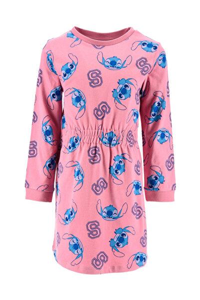 Lilo & Stitch Rochie din bumbac cu mânecă lungă și talie elastică, Lilo și St...